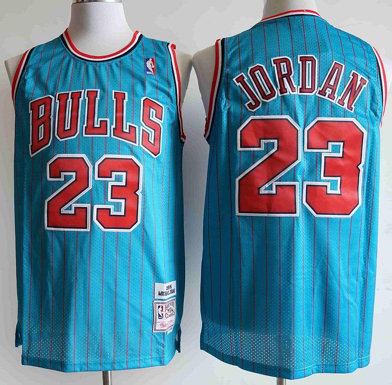 Men Chicago Bulls #23 Jordan Blue stripe NBA Jersey->chicago bulls->NBA Jersey